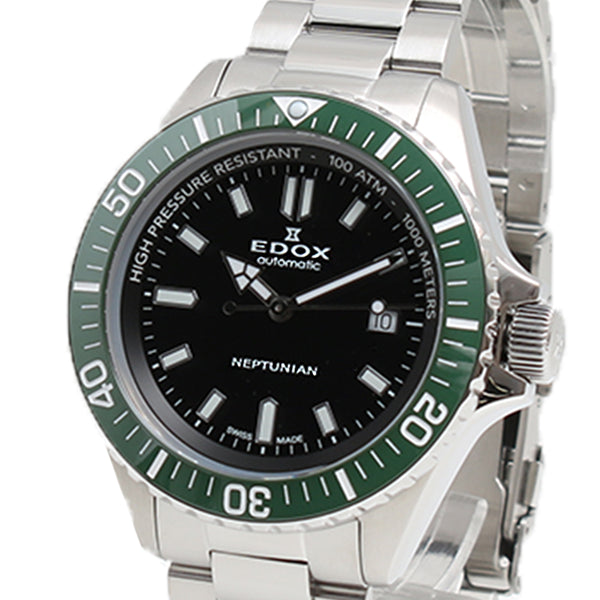 エドックス EDOX 腕時計 80120-3VM-NIN メンズ スカイダイバー ネプチュニアン オートマティック 自動巻き ブラック シルバー